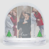 Onze eerste kerst samen - 4 foto gepersonaliseerd sneeuwbol (Achterkant)