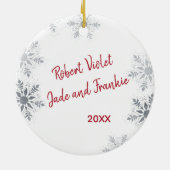 Onze eerste kerst samen. Aangepaste foto - Rood Keramisch Ornament (Achterkant)
