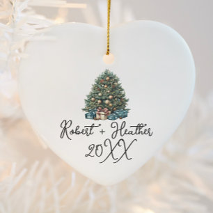 Onze eerste kerst samen aangepaste koppel naam keramisch ornament