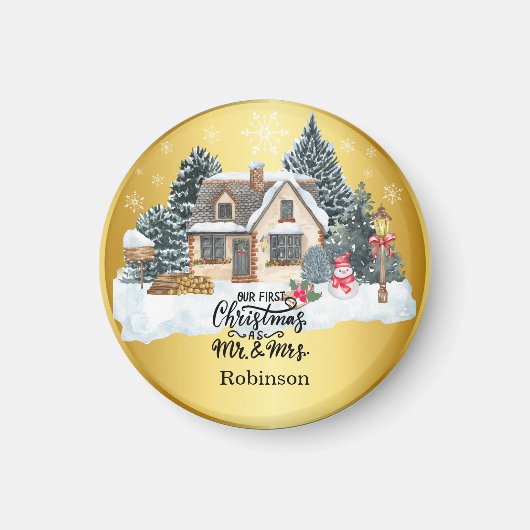 Onze eerste kerst samen aangepaste naam magneet (Voorkant)