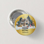 Onze eerste kerst samen aangepaste naam ronde button 3,2 cm (Voorkant /achterkant)