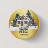 Onze eerste kerst samen aangepaste naam ronde button 3,2 cm (Voorkant)