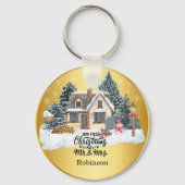 Onze eerste kerst samen aangepaste naam sleutelhanger (Voorkant)