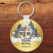 Onze eerste kerst samen aangepaste naam sleutelhanger (Voorkant)