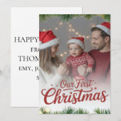 Onze eerste kerst samen als gezin kaart (Voorkant / Achterkant)