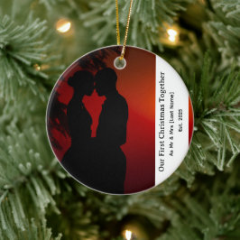 Onze Eerste Kerst Samen Als Mijnheer En Mevrouw Or Keramisch Ornament
