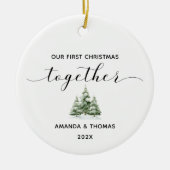 Onze eerste kerst samen foto keramisch ornament (Voorkant)