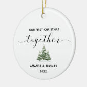 Onze eerste kerst samen foto keramisch ornament (Links)