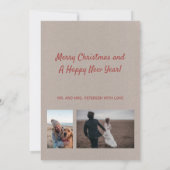 Onze eerste kerst samen foto paar groet kaart (Achterkant)