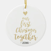 Onze eerste kerst samen Fotoversiering Keramisch Ornament (Voorkant)