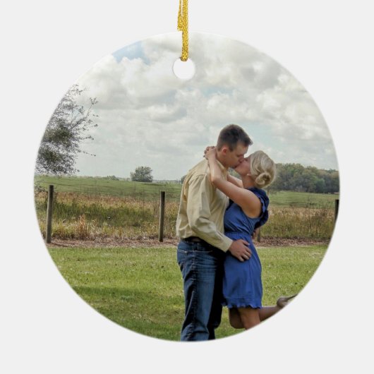 Onze eerste kerst samen Fotoversiering Keramisch Ornament (Achterkant)