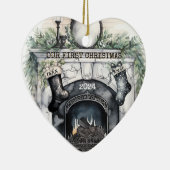 Onze eerste kerst samen gepersonaliseerd keramisch ornament (Rechts)