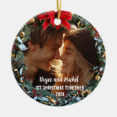 Onze eerste kerst samen gepersonaliseerd Ornament (Voorkant)