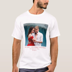 Onze eerste kerst samen gepersonaliseerde foto t-shirt