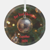 Onze eerste kerst samen  glas ornament (Voorkant)