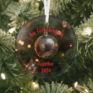 Onze eerste kerst samen  glas ornament