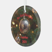 Onze eerste kerst samen  glas ornament (Voorkant links)