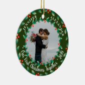 Onze eerste kerst samen heilige foto keramisch ornament (Rechts)