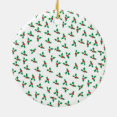 Onze eerste kerst samen - Holly & Berries Keramisch Ornament (Achterkant)