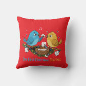 Onze eerste kerst samen Knuffelende Liefjes Kussen (Achterkant)