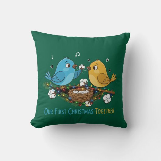 Onze eerste kerst samen Knuffelende Liefjes Kussen (Voorkant)