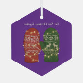 Onze eerste kerst samen Knus Gebreid Glas Ornament (Achterkant)