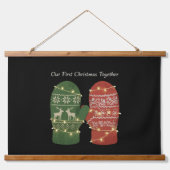 Onze eerste kerst samen Knus Gebreid Hangend Wandkleed (Voorkant)