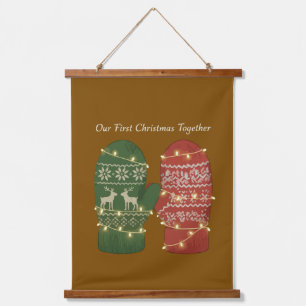 Onze eerste kerst samen Knus Gebreid Hangend Wandkleed