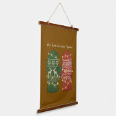 Onze eerste kerst samen Knus Gebreid Hangend Wandkleed (Gebogen)