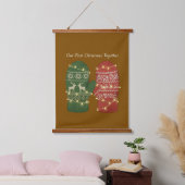 Onze eerste kerst samen Knus Gebreid Hangend Wandkleed (Slaapkamer)