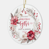 Onze eerste kerst samen krans keramisch ornament (Links)