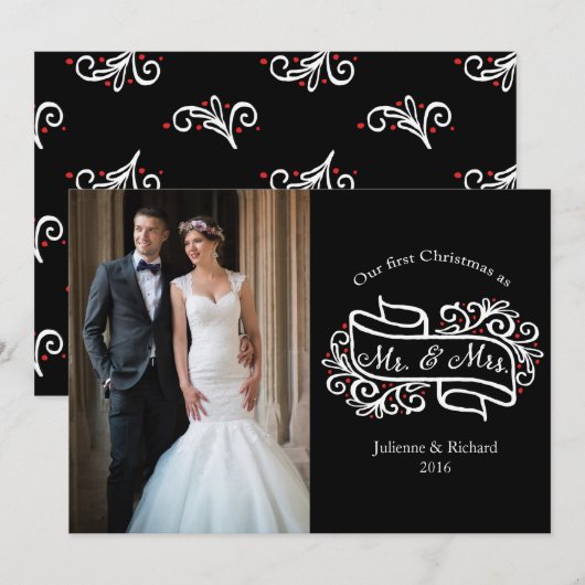 Onze eerste kerst samen lesbische groet feestdagenkaart (Voorkant / Achterkant)