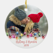 Onze eerste kerst samen licht 2 foto's keramisch ornament (Achterkant)