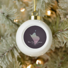 Onze eerste kerst samen meneer en mevrouw Silhouet Keramische Bal Ornament