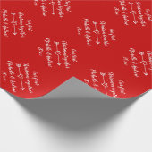 Onze eerste kerst samen met aangepaste rode feestd cadeaupapier (Hoek)