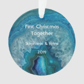 Onze eerste kerst samen met Agate Geode Unide Ornament (voorkant)