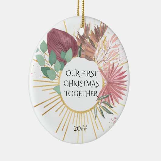 Onze eerste kerst samen met Boho Pampas Keramisch Ornament (Rechts)