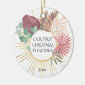 Onze eerste kerst samen met Boho Pampas Keramisch Ornament (Links)