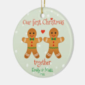 Onze eerste kerst samen met Cute Gingerbrood manne Keramisch Ornament (Links)