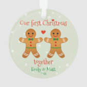 Onze eerste kerst samen met Cute Gingerbrood manne Ornament (achterkant)
