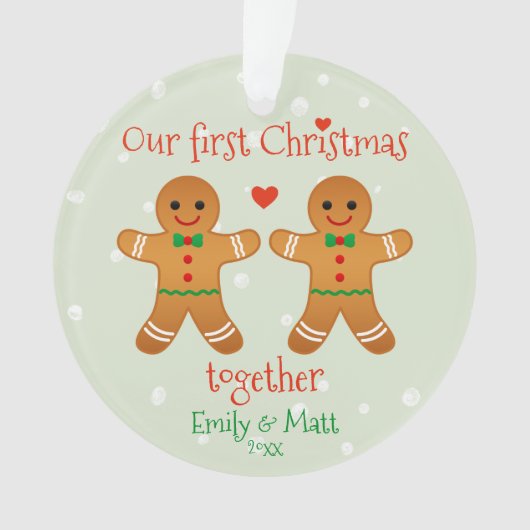 Onze eerste kerst samen met Cute Gingerbrood manne Ornament (voorkant)