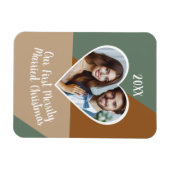 Onze eerste kerst samen met een aangepaste foto  magneet (Horizontaal)