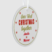 Onze eerste kerst samen met sneeuwvlokken ornament (voorkant)