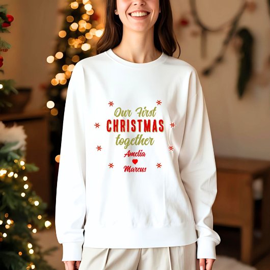 Onze eerste kerst samen met sneeuwvlokken t-shirt