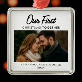 Onze eerste kerst samen minimalistisch modern metalen ornament