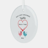 Onze eerste kerst samen Ornament, koppels Glas Ornament (Voorkant links)