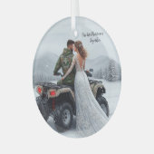 Onze eerste kerst samen Ornament, personaliseren Glas Ornament (Voorkant links)