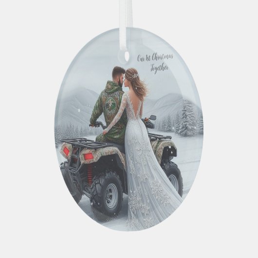 Onze eerste kerst samen Ornament, personaliseren Glas Ornament (Voorkant links)