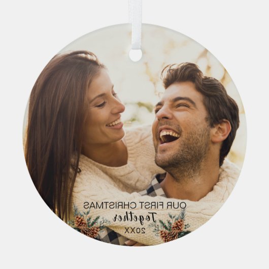 Onze eerste kerst samen paar glazen Ornament (Achterkant)