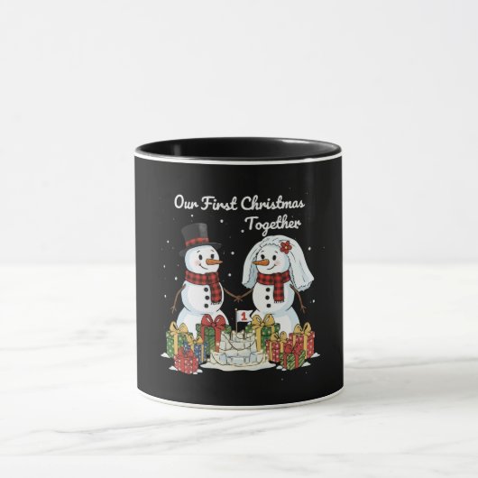 Onze eerste kerst samen | Pasgetrouwd sneeuwmannet Mok (Midden)